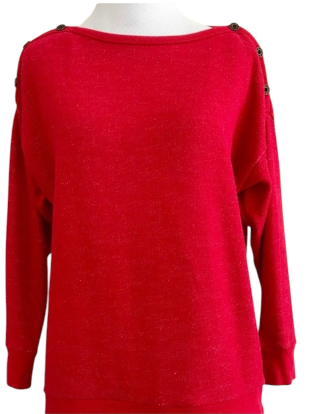 Lauren’s Jean Co Red Sweatshirt Pullover Top Petite Large Basic Sweater LRL